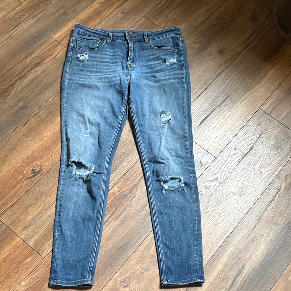 Vigoss Women's Distressed Skinny Jeans in Blue